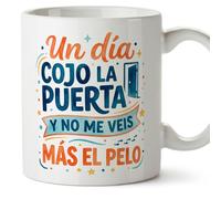 Mugffins mug maman drôle avec texte Un día cojo la puerta y no me veis más el pelo en Espagnol 330 ml/11 oz | cadeau fête des mères | idée originale maman | progenitores v2