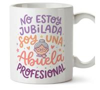 Mugffins mug mamie drôle avec phrase No estoy jubilada soy una abuela profesional en Espagnol | cadeau mamie anniversaire Noël | 330 Ml 11 oz | Abuelitos-3 v1