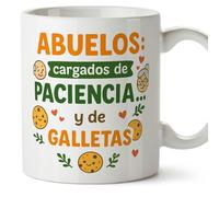 Mugffins mug mamie et papi avec citation | cadeau mamie, cadeau papie Drôle | anniversaire, Noël | Abuelos: cargados de paciencia… y de galletas en Espagnol | Abuelitos v1