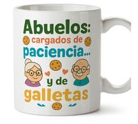 Mugffins mug mamie et papi avec citation | cadeau mamie, cadeau papie Drôle | anniversaire, Noël | Abuelos: cargados de paciencia… y de galletas en Espagnol | Abuelitos v2