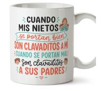 Mugffins mug mamie et papi avec citation | cadeau mamie, cadeau papie Drôle | anniversaire, Noël | Cuando mis nietos se portan bien... en Espagnol | Abuelitos-3 v1