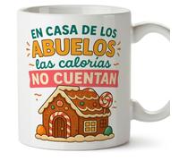 Mugffins mug mamie et papi avec citation | cadeau mamie, cadeau papie Drôle | anniversaire, Noël | En casa de los abuelos las calorías no cuentan en Espagnol | Abuelitos v1