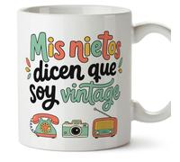 Mugffins mug mamie et papi avec citation | cadeau mamie, cadeau papie Drôle | anniversaire, Noël | Mis nietos dicen que soy vintage en Espagnol | Abuelitos-3 v1