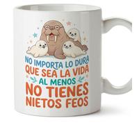 Mugffins mug mamie et papi avec citation | cadeau mamie, cadeau papie Drôle | anniversaire, Noël | No importa lo dura que sea la vida en Espagnol | Abuelitos-3 v1