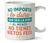 Mugffins mug mamie et papi avec citation | cadeau mamie, cadeau papie Drôle | anniversaire, Noël | No importa lo dura que sea la vida al menos no tienes nietos feos en Espagnol | Abuelitos-2 v2