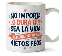 Mugffins mug mamie et papi avec citation | cadeau mamie, cadeau papie Drôle | anniversaire, Noël | No importa lo dura que sea la vida en Espagnol | Abuelitos-3 v2