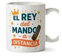 Mugffins mug papa drôle avec texte El rey del mando a distancia en Espagnol | cadeau fête des pères | 330 ml 11 oz | idée originale papa | pa y ma v2