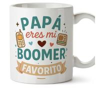 Mugffins mug papa drôle avec texte Papá eres mi boomer favorito en Espagnol | cadeau fête des pères | 330 ml 11 oz | idée originale papa | Papá y mamá v1.3MA