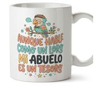 Mugffins mug papi drôle avec texte Aunque hable como un loro mi abuelo es un tesoro en Espagnol | cadeau papi anniversaire Noël | 330 Ml 11 oz |Abuelitos-3 v4