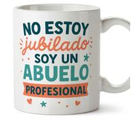 Mugffins mug papi drôle avec texte No estoy jubilado soy un abuelo profesional en Espagnol | cadeau papi anniversaire Noël | 330 Ml 11 oz |Abuelitos-2 v3