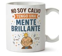 Mugffins mug pour offrir aux chauves tasse drôle petit déjeuner: No soy calvo tengo una mente brillante en Espagnol | amusante cadeau original homme | 330 Ml 11 oz | calvitie humour | calvicie v2