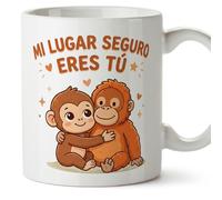 Mugffins mug singe punch avec texte Mi lugar seguro eres tú en Espagnol | cadeau couple, anniversaire, ami, amie | punch v1