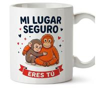 Mugffins mug singe punch avec texte Mi lugar seguro eres tú en Espagnol | cadeau couple, anniversaire, ami, amie | punch v5