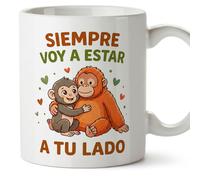 Mugffins mug singe punch avec texte Siempre voy a estar a tu lado en Espagnol | cadeau couple, anniversaire, ami, amie | punch v1