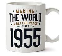 Mugffins Mug/Tasse Joyeux 1955 Anniversaire - Making the World a Better Place - Cadeau Original pour Homme et Femme