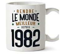 Mugffins Mug/Tasse Joyeux 1982 Anniversaire - Rendre le Monde Meilleur - Cadeau Original pour Homme et Femme