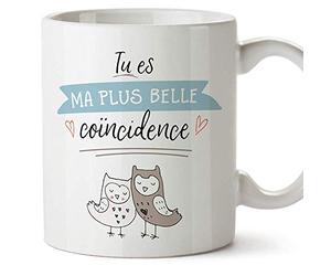 Mugffins Mug/Tasse Saint Valentin (Je t'aime) - tu ES ma Plus Belle coïncidence - Idées Cadeaux Romantique pour Amoureux/Petits Amis/Copains