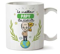 Mugffins Papi Tasse/Mug - Le Grand-Père du Monde - Tasse Originale/Idee Fête des Pères/Cadeau Anniversaire/Future Papi. Céramique 350 ML