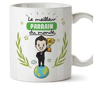 Mugffins Parrain Mug/Tasse - Meilleur Parrain du Monde - Tasse Originale/Cadeau Anniversaire/Fête des Pâques/Future Parrain. Céramique 350 ML