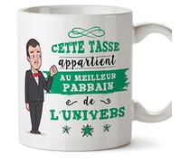 Mugffins Parrain Mug/Tasse Parrain de l'univers - Tasse Originale/Cadeau Anniversaire/Fête des Pâques/Future Parrain. Céramique 350 ML