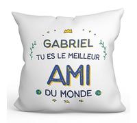 Mugffins Personnalisable: Coussins/Oreillers avec Rembourrage pour AMI/Copain - 40x40 cm - en Français - Cadeau Personnalisable- Meilleur du Monde