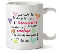 MUGFFINS Tasse originale - Que tout le bien vous suit et vous embrasse, 350 ml - Tasses avec phrases de motivation