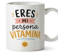 Mugffins tasse pour amies et amis Amistad v1 | Céramique 330 ml; «Eres mi persona vitamina» en Espagnol