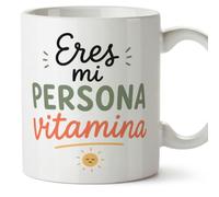 Mugffins tasse pour amies et amis Amistad v2 | Céramique 330 ml; «Eres mi persona vitamina» en Espagnol
