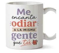Mugffins tasse pour amies et amis Amistad v4 | Céramique 330 ml; «Me encanta odiar a la misma gente que tú» en Espagnol