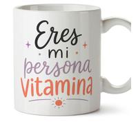 Mugffins tasse pour amies et amis Amistad v5 | Céramique 330 ml; «Eres mi persona vitamina» en Espagnol