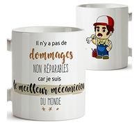 Mugffins Tasse pour Un Mécanicien - Il n'y a Pas de dommages Non réparables Car Je suis Le Meilleur mécanicien du Monde - Mug/Tasse pour Les métiers/Professions. Cadeaux pour Les mécaniciens