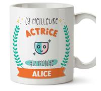 Mugffins Tasses Personnalisables pour ACTRICE femme - En Français - Cadeau Personalisé- Meilleur du monde - Avec dessin - 11 oz / 330 ml
