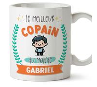Mugffins Tasses Personnalisables pour AMI/COPAIN - En Français - Cadeau Personalisé- Meilleur du monde - Avec dessin - 11 oz / 330 ml
