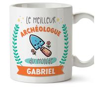 Mugffins Tasses Personnalisables pour ARCHÉOLOGUE homme - En Français - Cadeau Personalisé- Meilleur du monde - Avec dessin - 11 oz / 330 ml