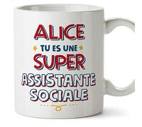 Mugffins Tasses Personnalisables pour ASSISTANTE SOCIALE femme - En Français - Cadeau Personalisé- Tu es Super - 11 oz / 330 ml