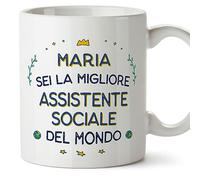 Mugffins Tasses Personnalisables pour ASSISTANTE SOCIALE femme - En Italien - Cadeau Personalisé- Migliore del Mondo - 11 oz / 330 ml
