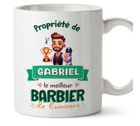 Mugffins Tasses Personnalisables pour BARBIER homme - En Français - Cadeau Personalisé- Propriété de - 11 oz / 330 ml