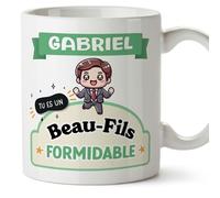 Mugffins Tasses Personnalisables pour BEAU-FILS/GENDRE - En Français - Cadeau Personalisé- Tu es formidable - Kawaii - 11 oz / 330 ml