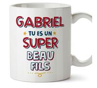 Mugffins Tasses Personnalisables pour BEAU-FILS/GENDRE - En Français - Cadeau Personalisé- Tu es Super - 11 oz / 330 ml