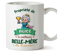 Mugffins Tasses Personnalisables pour BELLE-MÈRE - En Français - Cadeau Personalisé- Propriété de - 11 oz / 330 ml