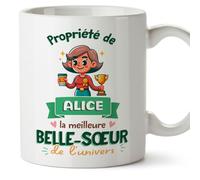 Mugffins Tasses Personnalisables pour BELLE-SŒUR - En Français - Cadeau Personalisé- Propriété de - 11 oz / 330 ml