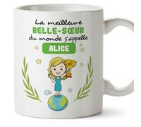 Mugffins Tasses Personnalisables pour BELLE-SŒUR - En Français - Cadeau Personalisé- Tu Meilleur du Monde - 11 oz / 330 ml
