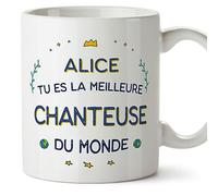 Mugffins Tasses Personnalisables pour CHANTEUSE femme - En Français - Cadeau Personalisé- Meilleur du Monde - 11 oz / 330 ml