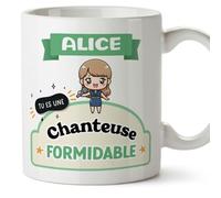 Mugffins Tasses Personnalisables pour CHANTEUSE femme - En Français - Cadeau Personalisé- Tu es formidable - Kawaii - 11 oz / 330 ml