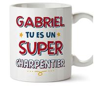 Mugffins Tasses Personnalisables pour CHARPENTIER homme - En Français - Cadeau Personalisé- Tu es Super - 11 oz / 330 ml