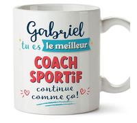 Mugffins Tasses Personnalisables pour COACH SPORTIF homme - En Français - Cadeau Personalisé- Continue comme ça! - 11 oz / 330 ml