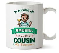 Mugffins Tasses Personnalisables pour COUSIN - En Français - Cadeau Personalisé- Propriété de - 11 oz / 330 ml