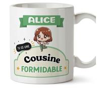 Mugffins Tasses Personnalisables pour COUSINE - En Français - Cadeau Personalisé- Tu es formidable - Kawaii - 11 oz / 330 ml