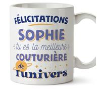 Mugffins Tasses Personnalisables pour COUTURIÈRE femme - En Français - Cadeau Personalisé- Meilleur de l'univers - 11 oz / 330 ml
