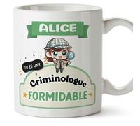 Mugffins Tasses Personnalisables pour CRIMINOLOGUE femme - En Français - Cadeau Personalisé- Tu es formidable - Kawaii - 11 oz / 330 ml